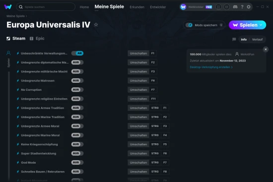 Europa Universalis IV Cheats Screenshot
