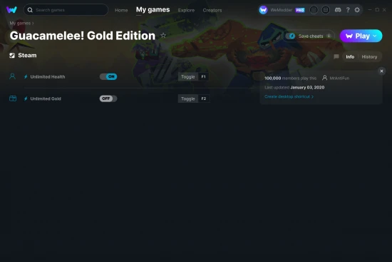 Guacamelee! Gold Edition cheats screenshot