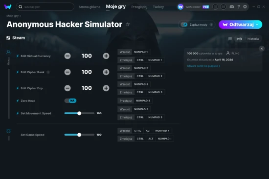 cheaty Anonymous Hacker Simulator zrzut ekranu