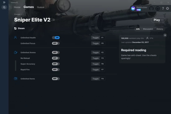 Sniper Elite V2 cheats screenshot