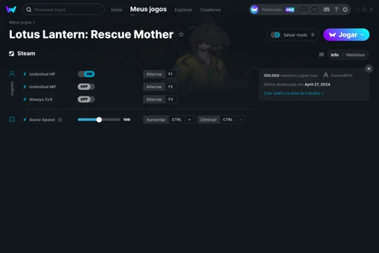 Captura de tela de cheats do Lotus Lantern: Rescue Mother