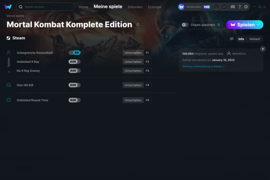 Mortal Kombat Komplete Edition Cheats Screenshot