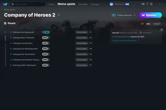 Company of Heroes 2 Cheats Screenshot