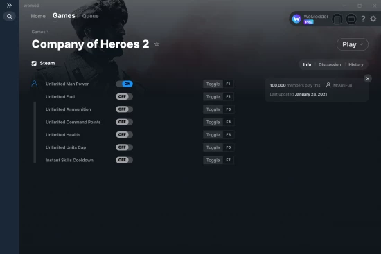 Company of Heroes 2 cheats screenshot
