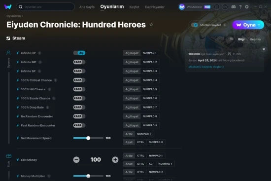 Eiyuden Chronicle: Hundred Heroes hilelerin ekran görüntüsü