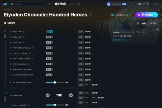 Eiyuden Chronicle: Hundred Heroes 修改器截图