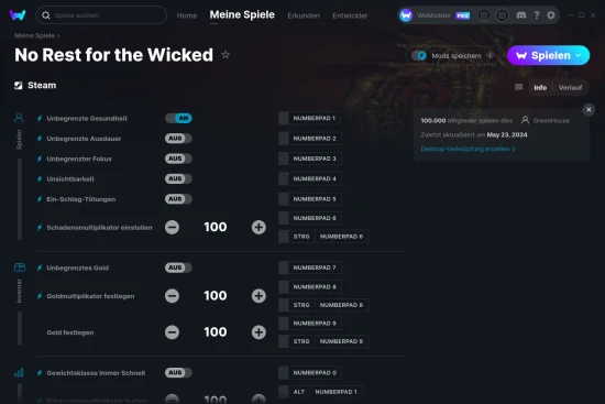 No Rest for the Wicked Cheats Screenshot
