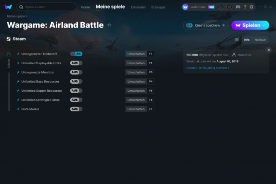 Wargame: Airland Battle Cheats Screenshot