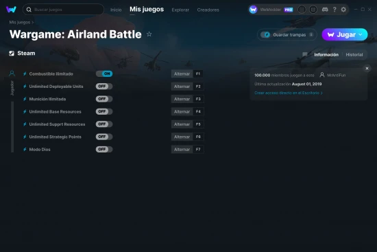 captura de pantalla de las trampas de Wargame: Airland Battle