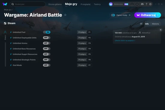 cheaty Wargame: Airland Battle zrzut ekranu
