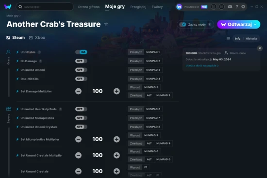cheaty Another Crab's Treasure zrzut ekranu