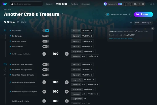Capture d'écran de triches de Another Crab's Treasure