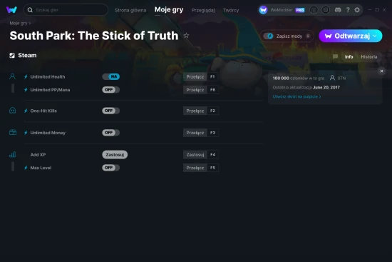 cheaty South Park: The Stick of Truth zrzut ekranu