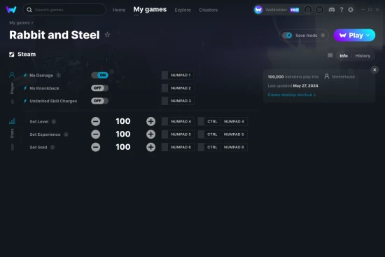 Rabbit and Steel cheats screenshot