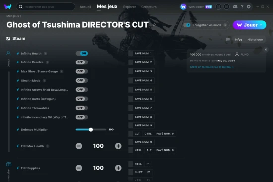 Capture d'écran de triches de Ghost of Tsushima DIRECTOR'S CUT