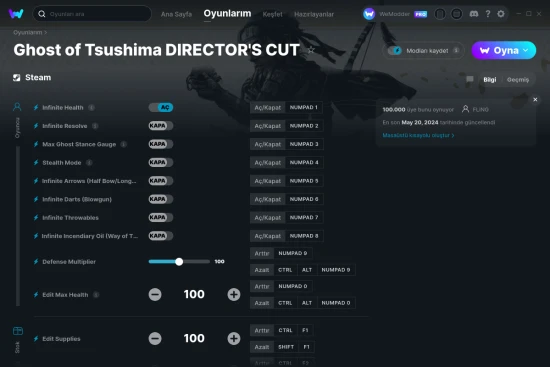 Ghost of Tsushima DIRECTOR'S CUT hilelerin ekran görüntüsü