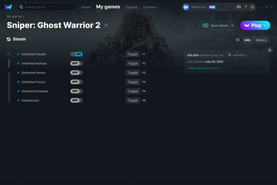 Sniper: Ghost Warrior 2 cheats screenshot