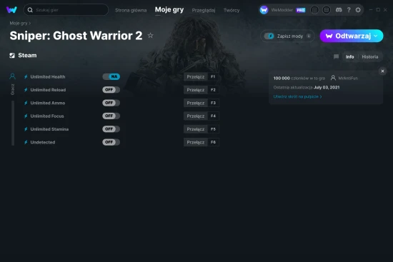 cheaty Sniper: Ghost Warrior 2 zrzut ekranu