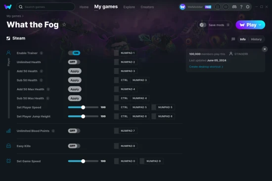 What the Fog cheats screenshot