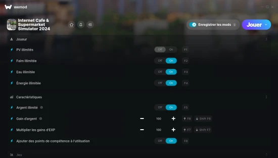 Capture d’écran des cheats pour Internet Cafe & Supermarket Simulator 2024