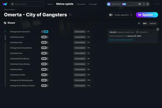 Omerta - City of Gangsters Cheats Screenshot