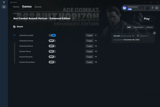 Ace Combat Assault Horizon - Enhanced Edition cheats screenshot