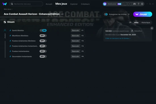 Capture d'écran de triches de Ace Combat Assault Horizon - Enhanced Edition
