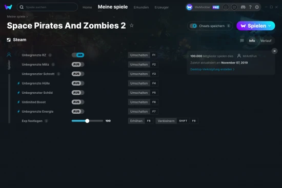 Space Pirates And Zombies 2 Cheats Screenshot