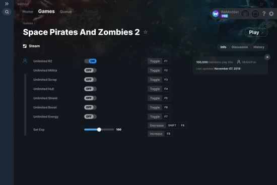 Space Pirates And Zombies 2 cheats screenshot