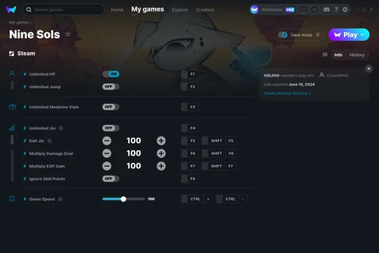 Nine Sols Cheats Trainers For Pc Wemod