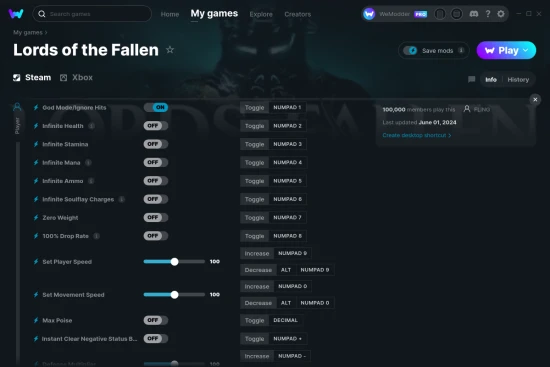 Lords of the Fallen cheats screenshot