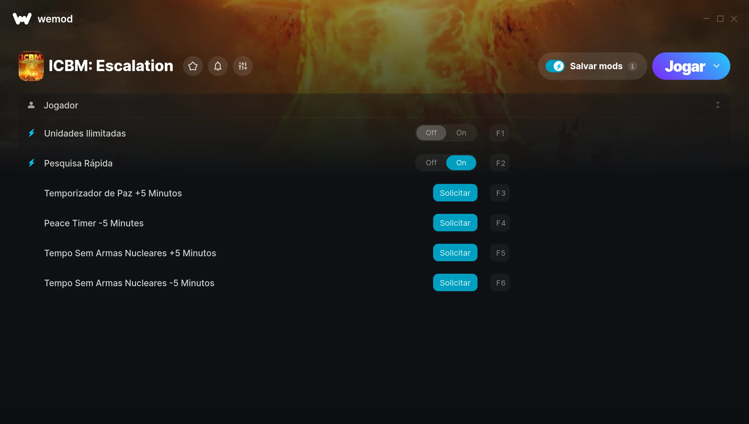 Captura de tela de trapaças de ICBM: Escalation