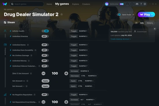Drug Dealer Simulator 2 cheats screenshot