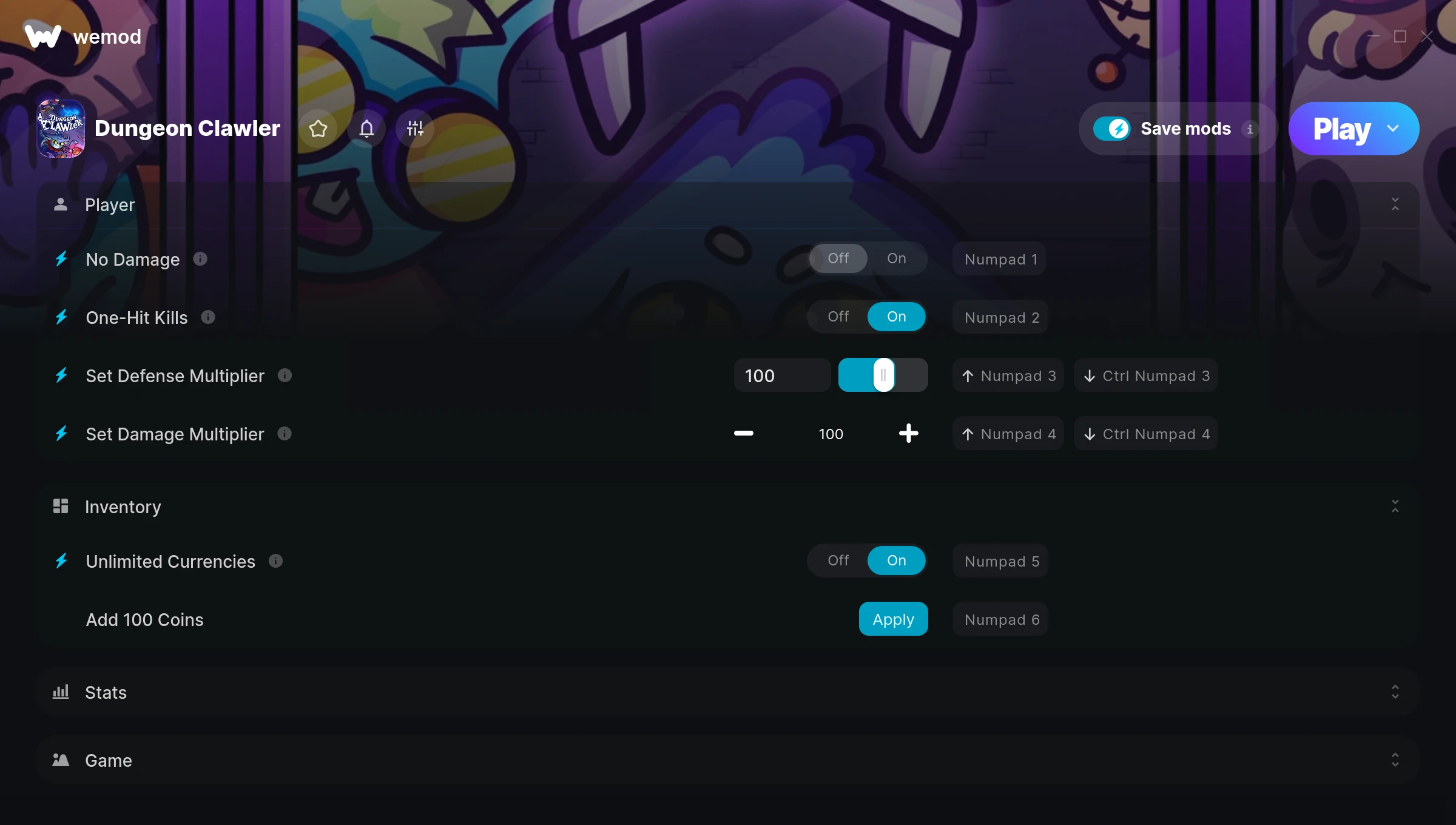 Dungeon Clawler cheats screenshot
