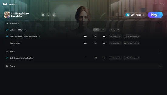 Clothing Store Simulator cheats screenshot