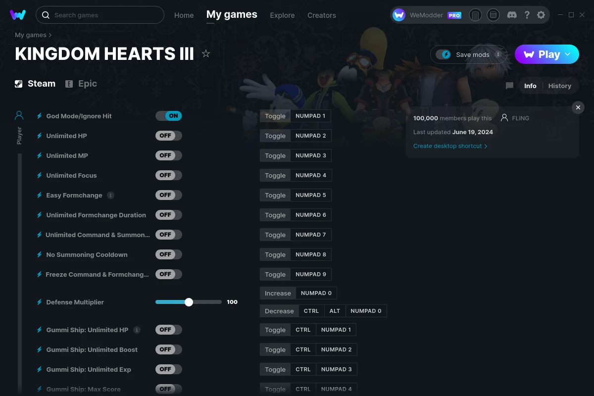 KINGDOM HEARTS III Cheats & Trainers for PC | WeMod