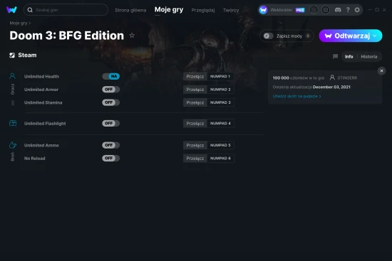 cheaty Doom 3: BFG Edition zrzut ekranu