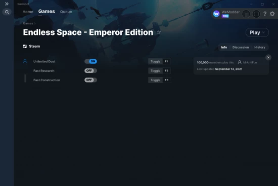 Endless Space - Emperor Edition cheats screenshot