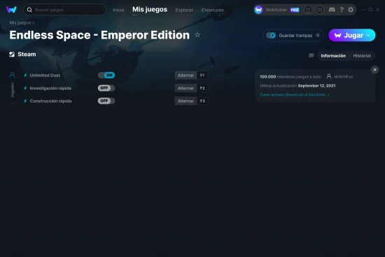 captura de pantalla de las trampas de Endless Space - Emperor Edition