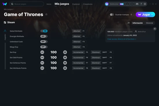 captura de pantalla de las trampas de Game of Thrones