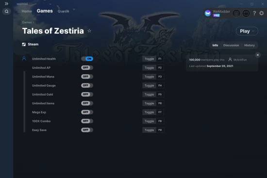 Tales of Zestiria cheats screenshot