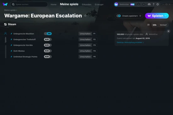Wargame: European Escalation Cheats Screenshot