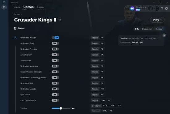 Crusader Kings II cheats screenshot