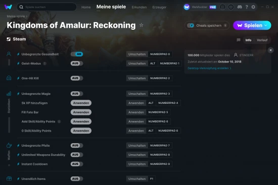 Kingdoms of Amalur: Reckoning Cheats Screenshot