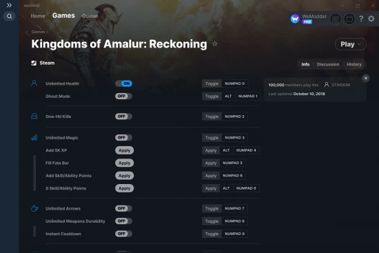 Kingdoms of Amalur: Reckoning cheats screenshot
