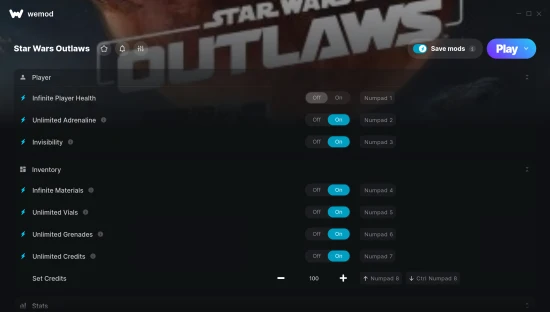 Star Wars Outlaws cheats screenshot