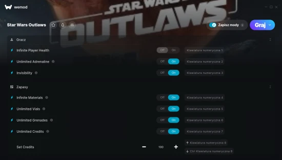 cheaty Star Wars Outlaws zrzut ekranu