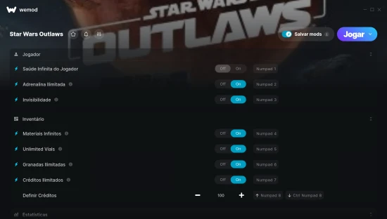 Captura de tela de trapaças de Star Wars Outlaws