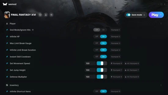 FINAL FANTASY XVI cheats screenshot