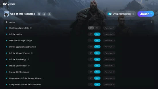 Capture d'écran de triches de God of War Ragnarök
